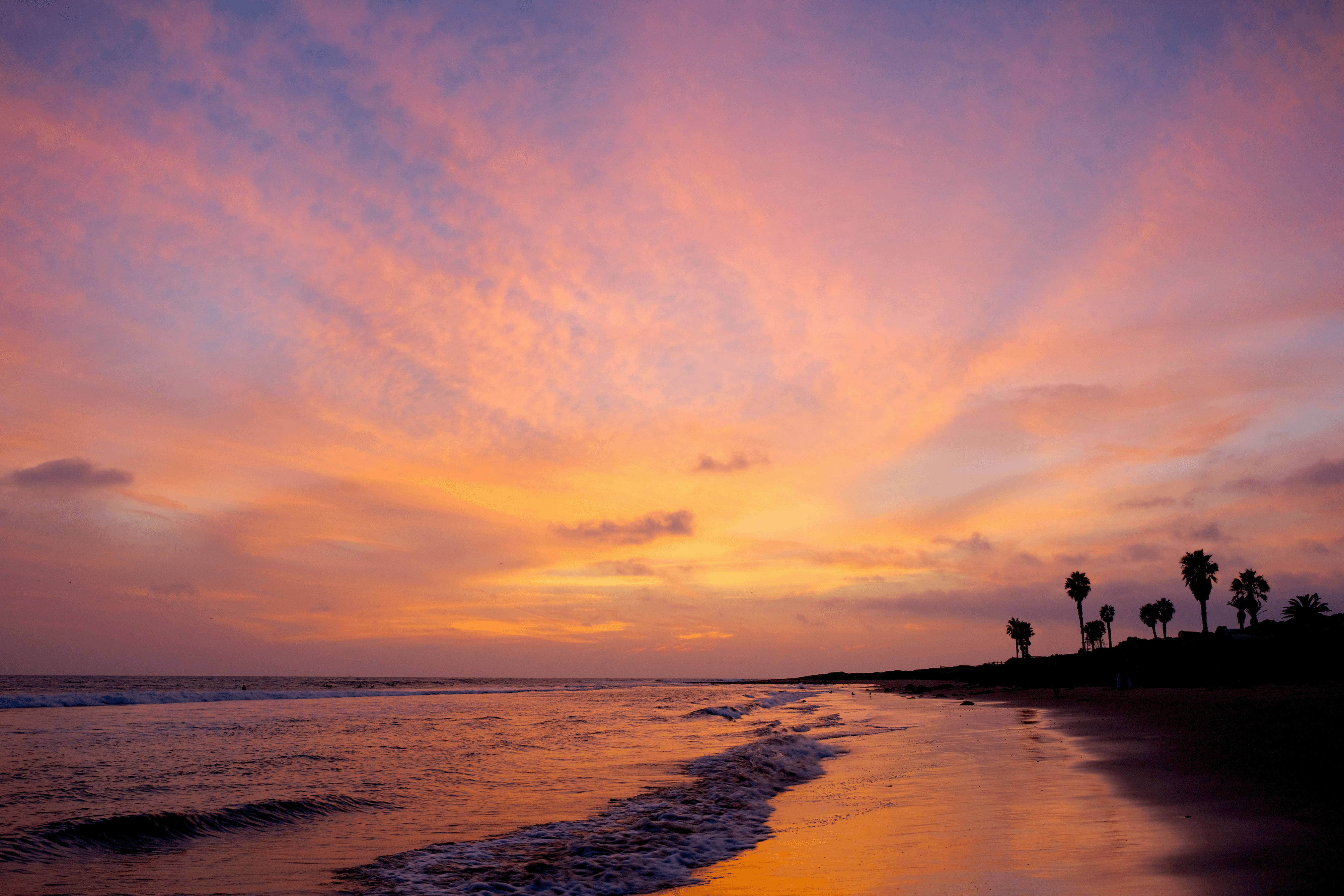 Pink And Peach Ocean Sunset