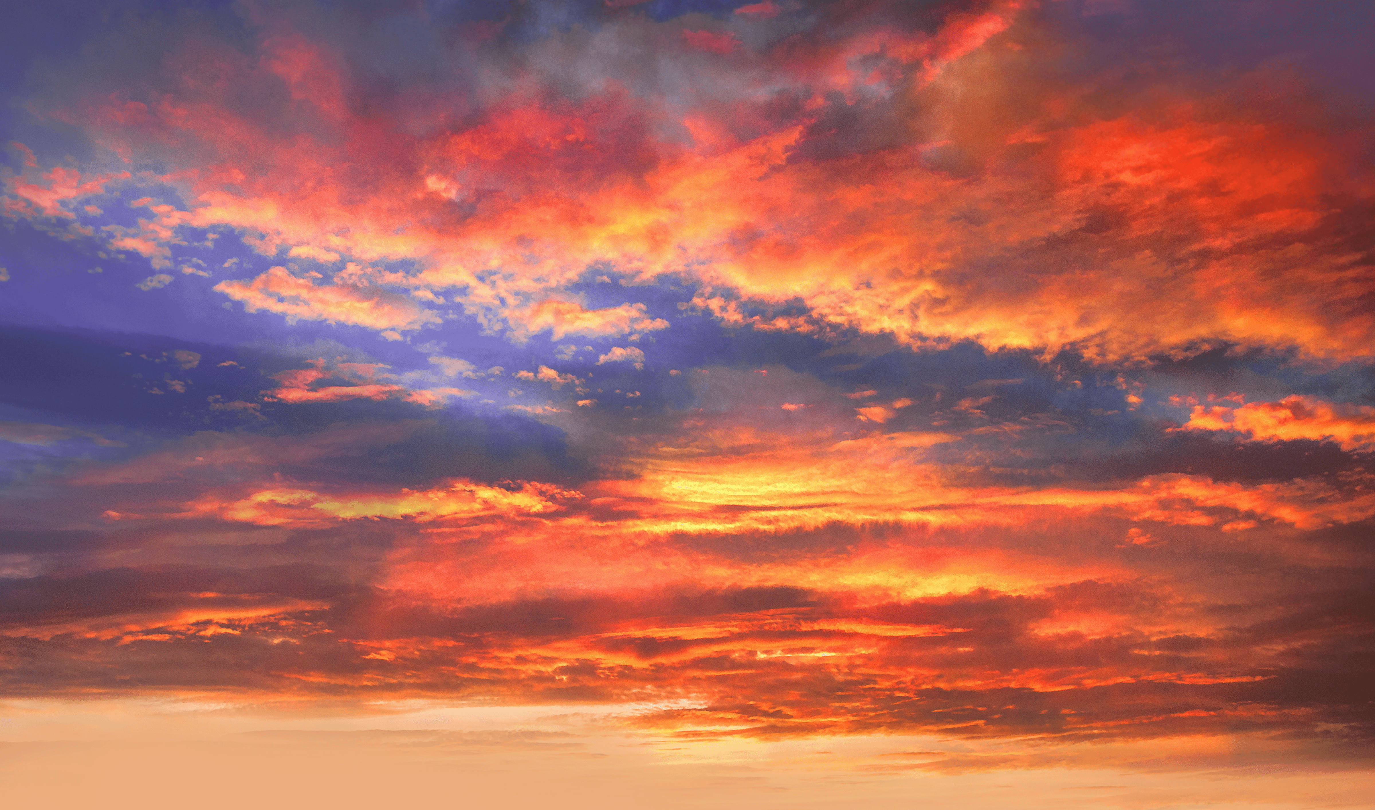 Sky With Sunset Clouds