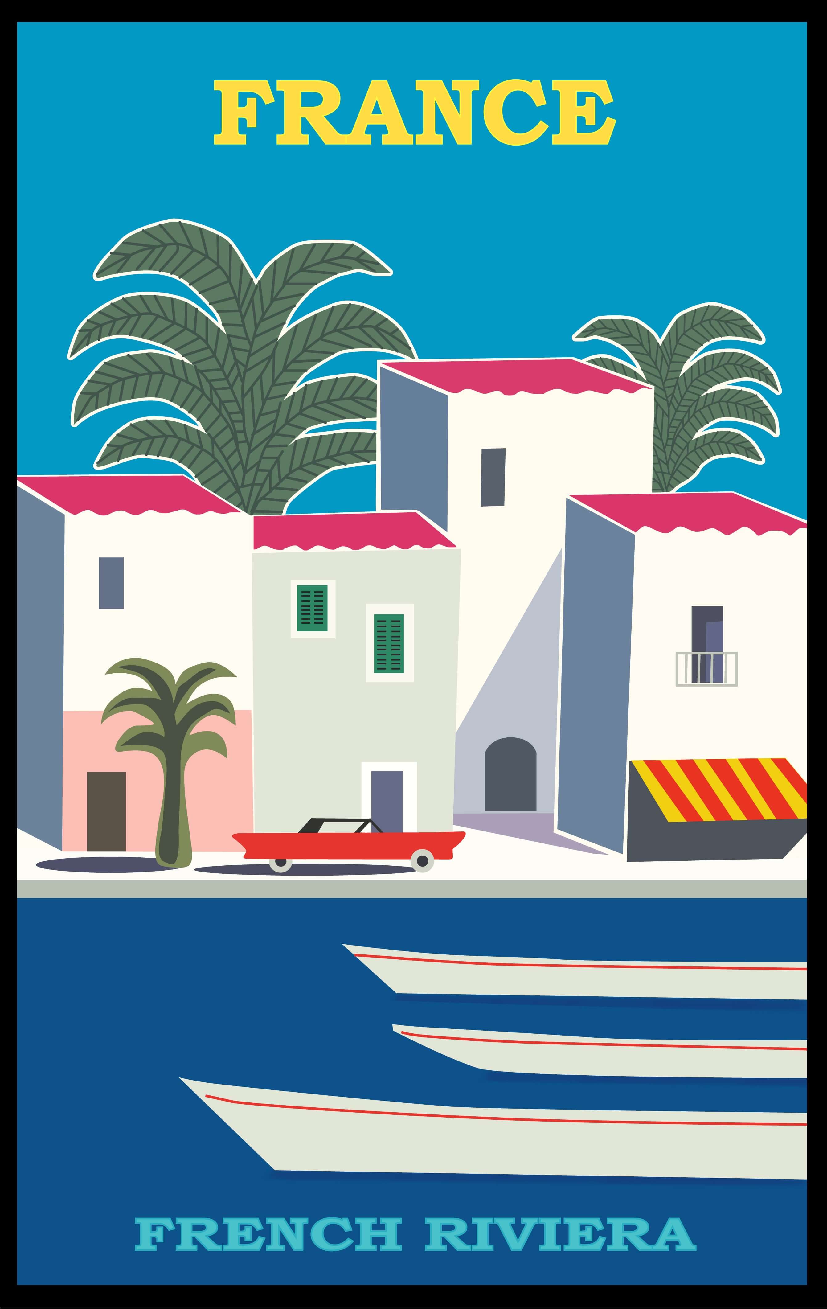 Travel Poster Cote D'Azur France